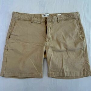 Vestige Khaki Chino Shorts. 32W 7" Inseam. Gently Worn